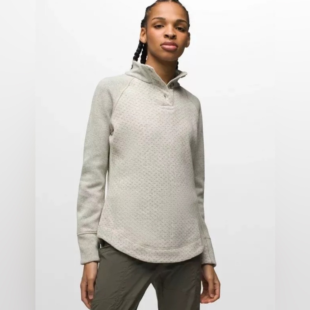 Prana Frozen Falls Sweater Women’s Medium Pebble Grey NWOT